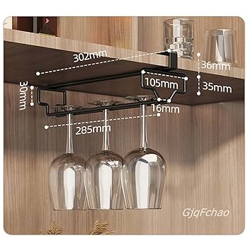 ブラックメタル ワイングラスホルダー 収納 展示品 Amazon｜MyGift 工業用金属製ワイングラスラックホルダー